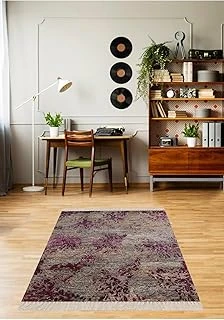 Pelangi Batik Desenli Renk Geçişli Dijital Baskı Yıkanabilir Kaymaz Taban Salon Halısı Yolluk, Mor 120 X 200 ürün görseli 1