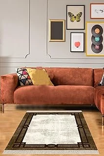 Pelangi Çerçeveli Dijital Baskı Yıkanabilir Kaymaz Taban Salon Halısı Yolluk, Kahverengi-Bej 160 X 350 ürün görseli 1