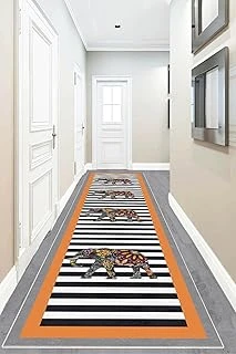 Pelangi Fil Desenli Etnik Dijital Baskı Yıkanabilir Salon Filli Halı Yolluk (Turuncu), Turuncu 100 X 300, 955512221003007 ürün görseli 1