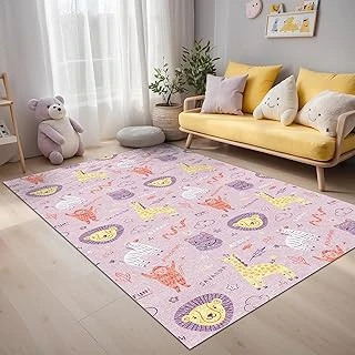 Girono Kadife Kaymaz Pamuk Tabanlı Yıkanabilir Antibakteriyel Çocuk Halısı 140X200 ürün görseli 1