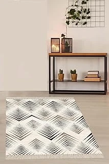 On The Clouds Geometrik Çizgi Desenli Dijital Baskı Yıkanabilir Kaymaz Taban Etnik Kilim Desen Salon Halı Meg614, 180 X 280 ürün görseli 1
