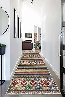 Pelangi Geometrik Desenli Dijital Baskı Yıkanabilir Kaymaz Taban Etnik Kilim Desen Salon Halı, Karışık Renkli 40 X 40, 955475940407 ürün görseli 1
