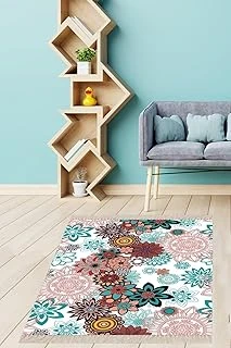 Pelangi Mandala Desenli Çiçekli Dijital Baskı Yıkanabilir Kaymaz Taban Etnik Salon Halısı Yolluk, Çok Renkli 160 X 300 ürün görseli 1