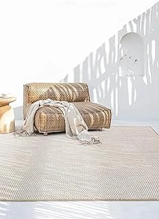 Fresco Ekru Iskandinav Jüt Yıkanabilir Halı Kilim Balkon Teras Salon Koridor Halısı 20521B, 50 X 80 ürün görseli 1