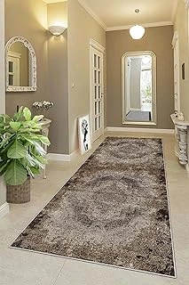 Pelangi Osmanlı Motifler Desenli Etnik Dijital Baskı Yıkanabilir Kaymaz Taban Eskitme Salon Halı Yolluk, Turuncu-Bej 80 X 150, 955568411801507 ürün görseli 1