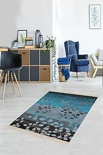 Pelangi Yaprak Desenli Dijital Baskı Kaymaz Taban Yıkanabilir Klasik Salon Halı, 160 X 230 ürün görseli 1