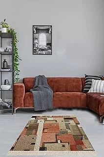 Pelangi Kubik Desenli Renk Geçişli Dijital Baskı Yıkanabilir Kaymaz Taban Salon Halı, Kahverengi 120 X 160 ürün görseli 1