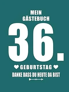 Gästebuch Geburtstag: Für Den 36. Geburtstag | A4 | 120 Seiten | Hardcover (Gebundene Ausgabe) | Blanko Seiten Mit Rahmen | Zum Eintragen Und Freien Gestaltung Für Gäste ürün görseli 1