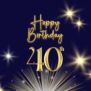 40Th Birthday Guestbook, Dark Cover, Birthday Party, Gold Lettering, Glitter, Suitable For Polaroid Photos. And There Is A Page To Write The ... Size 8.5 X 8.5 Inches, Totaling 120 Pages. ürün görseli 1