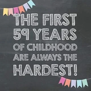 The First 59 Years Of Childhood Are Always The Hardest: 59Th Birthday Guest Book – Funny Gift For Men And Women, Guestbook Album In Size 8.25 X 8.25 ürün görseli 1