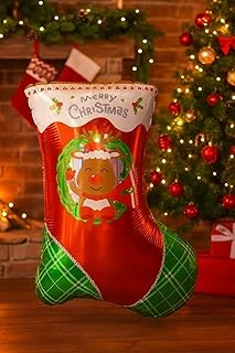 Yılbaşı Ağacı Süsü Noel Gold Şekerleri Yılbaşı Temalı Hediyeler Folyo Noel Balonu 1 Adet Noel Çorabı 60-43 Cm ürün görseli 1