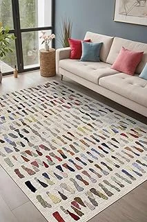 Zola Desenli Şönil Pamuk Tabanlı Yıkanabilir Kaymaz Antibakteriyel Salon Halısı 200X300 ürün görseli 1