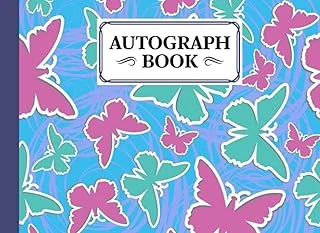 Autograph Book: Butterflys Cover | Memory Book, Signature Celebrity Memorabilia Album Gift, Size 8.25" X 6" By Leonhard Hohmann ürün görseli 1