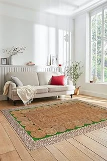 Dijital Baskılı Kaymaz Taban Yıkanabilir Jüt-Hasır Mutfak Yolluk Koridor Salon Halısı Jüt-10, Yeşil, 100 X 300 ürün görseli 1