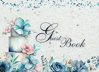 Independently Published Guest Book: Watercolor Flower And Cake Theme For Wedding, Celebration Message Log And Keepsake Memory Journal To Write For Best Wishes For Guests ürün görseli 1