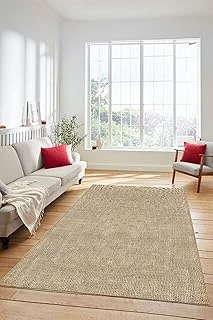 Dijital Baskılı Kaymaz Taban Yıkanabilir Jüt Hasır Desen Yolluk Mutfak Salon Halısı Jüt-07, Kahverengi, 180 X 280 ürün görseli 1