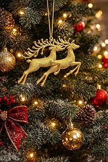 Yılbaşı Ağacı Süsü Yılbaşı Geyiği Noel Süsü Geyiği Gold 2 Adet ürün görseli 1