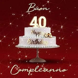 Buon Compleanno: 40 Anni - Libro Degli Ospiti Con 110 Pagine - Edizione Rossa ürün görseli 1