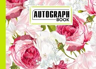 Autograph Book: Flower Cover | Memory Book, Signature Celebrity Memorabilia Album Gift, Size 8.25" X 6" By Gabriele Lechner ürün görseli 1