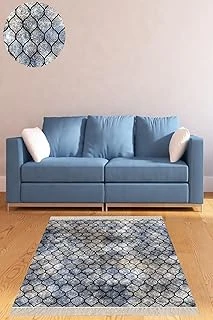 Pelangi Geometrik Desenli Dijital Baskı Yıkanabilir Kaymaz Taban Kilim Desen Salon Halı (Mavi), 180 X 280 ürün görseli 1