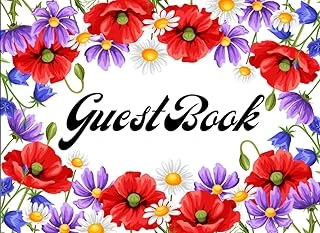 Guest Book: Stunning Floral Cover With Single Sided Pages For Guest Check-In. Perfect For Parties, Retirement, Funerals, Graduation, Weddings, Rentals And More! ürün görseli 1