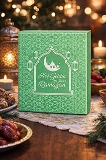 20 Adet Ramazan Desenli Peçete Süsleri, Ramazan Süsü Hoş Geldin Ramazan Dekorlu Ramazan Süsü (Yeşil) ürün görseli 1