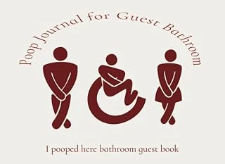 Poop Journal For Guest Bathroom- I Pooped Here Bathroom Guest Book: Funny Novelty Gift For Christmas, Birthdays, Housewarmings, Newly Weds, Campsites, ... 400 Entries / Gloss Cover White Elephant Gif ürün görseli 1