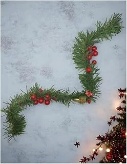 Yılbaşı Süsleme Seti, Yeşil Garland, Meyveli Palamut Çam Dalı Dekorasyonu, Şömine Duvar Için, 50 Cm ürün görseli 1