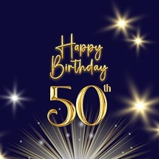 50Th Birthday Guestbook, Dark Cover, Birthday Party, Gold Lettering, Glitter, Suitable For Polaroid Photos. And There Is A Page To Write The ... Size 8.5 X 8.5 Inches, Totaling 120 Pages. ürün görseli 1