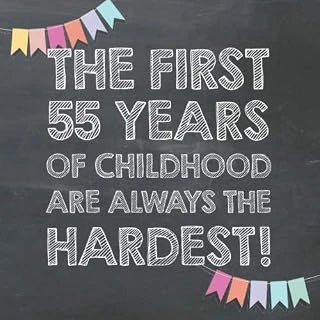 The First 55 Years Of Childhood Are Always The Hardest: 55Th Birthday Guest Book – Funny Gift For Men And Women, Guestbook Album In Size 8.25 X 8.25 ürün görseli 1