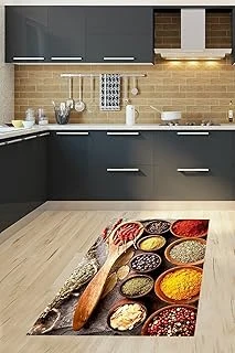 Pelangi Baharat Desenli Dijital Baskı Yıkanabilir Kaymaz Taban Tutmaz Mutfak Halısı Yolluk, Çok Renkli 120 X 180 ürün görseli 1