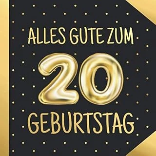 Alles Gute Zum 20. Geburtstag: 20 Jahre Gästebuch Edel Album Geburtstagsbuch - Geschenkidee Zum Eintragen Und Zum Ausfüllen Von Glückwünschen ... Als Erinnerung; Motiv: Punkte Gold Ballons ürün görseli 1