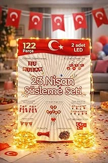 122 Parça 23 Nisan Dekoratif Süsü Flama Okul Süsü, Atatürklü Balon, Türk Bayrağı Pano Süsleri Yeni 2026 ürün görseli 1