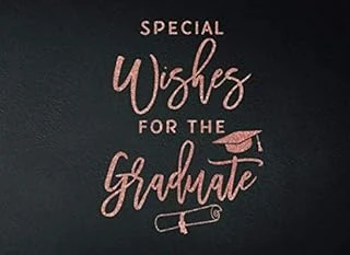 Special Wishes For The Graduate: Graduation Guest Book 2019 And Gift Log Gold Calligraphy On Black ürün görseli 1