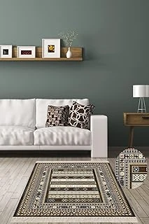 Pelangi Kilim Desenli Etnik Dijital Baskı Yıkanabilir Kaymaz Taban Eskitme Salon Halı Yolluk, Kahverengi 100 X 350, 4254241100350728 ürün görseli 1