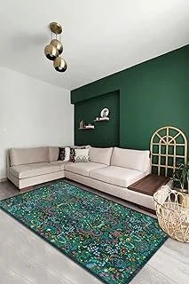 Lamar Desenli Şönil Pamuk Tabanlı Yıkanabilir Kaymaz Antibakteriyel Salon Halısı 100X300 ürün görseli 1
