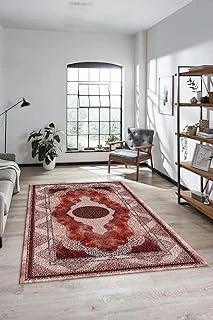 Göbekli Klasik Desenli Dijital Kaymaz Taban Yıkanabilir Yolluk Mutfak Salon Halısı Klasi̇k-24, Bordo, 180 X 280 ürün görseli 1