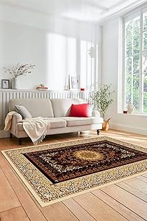 Şık Klasik Desen Dijital Kaymaz Taban Yıkanabilir Yolluk Mutfak Salon Halısı Klasi̇k-14, Kahverengi, 60 X 150 ürün görseli 1