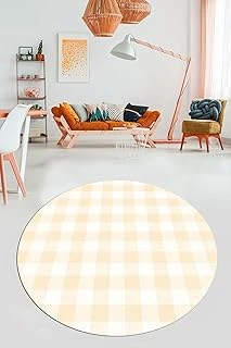 Baskılı Kaymaz Taban Yıkanabilir Yuvarlak Mutfak Halısı Salon Halısı Y-Modern-55, Rengi, 120 X 120 ürün görseli 1