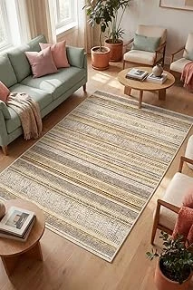 Alexis Kadife Kilim Desen Kaymaz Pamuk Tabanlı Yıkanabilir Antibakteriyel Salon Halısı 100X200 ürün görseli 1