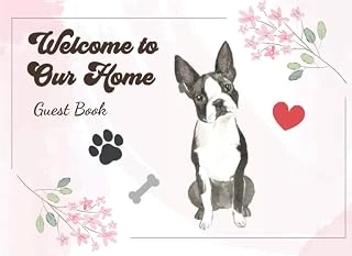 Welcome To Our Home: Dog Lovers Sign In Guest Book Boston Terrier Cover ürün görseli 1