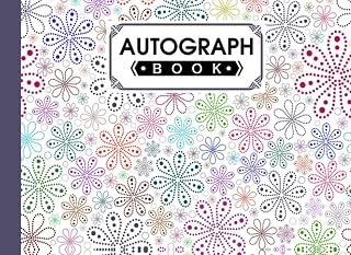 Autograph Book: Colorful Flowers Cover | Memory Book, Signature Celebrity Memorabilia Album Gift, Size 8.25" X 6" By Lutz Hentschel ürün görseli 1