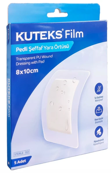 Kuteks Film Pedli Şeffaf Yara Örtüsü 8x10 cm - 5li ürün görseli 1