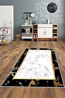 Pelangi Beyaz Gök Temalı Gold Yıkanabilir Kaymaz Taban Tutmaz Salon Halısı Yolluk, Beyaz-Siyah 160 X 350, 135826716035005 ürün görseli 1
