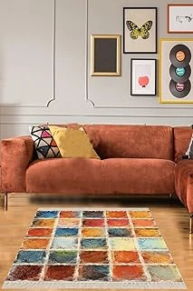 Pelangi Taş Desenli Geometrik Şekilli Dijital Baskı Yıkanabilir Kaymaz Taban Salon Halısı, Karışık 80 X 350 ürün görseli 1