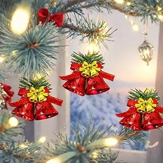 9 Adet Lüx Yılbaşı Ağacı Zili Set Ağacı Süslemeleri Topları Topu Parti Asılı Top Yılbaşı Süsleri Kırmızı ürün görseli 1