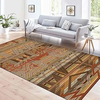Latte Dizayn Croce Desenli Kadife Pamuk Tabanlı Yıkanabilen Kaydırmaz Antibakteriyel Salon Halısı 160X230 ürün görseli 1