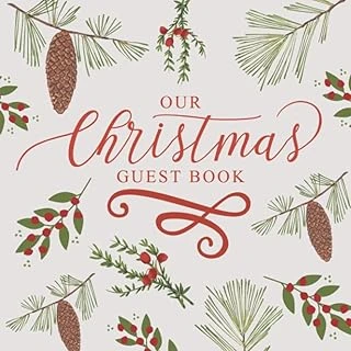 Independently Published Our Christmas Guest Book: Perfect Bound Cover, Christmas Script Lettering, 8.5” X 8.5”, 40 Question Pages For Guests To Journal ürün görseli 1