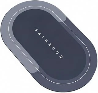 Su Emici Banyo Paspası, Hızlı Kuruyan Kaymaz Kauçuk Tabanlı Oval Paspas, Banyo Mutfak Lavabo Önü İçin Kolay Temizlenen Yer Paspası ürün görseli 1