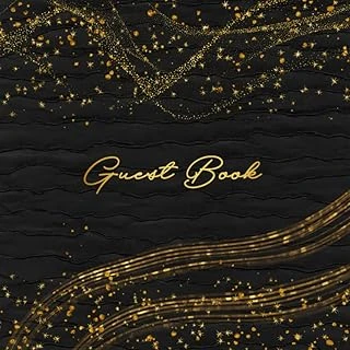 Independently Published Guest Book: Glitter Black Elegant Cover Book Design, Memory Journal For Friends To Write In And Sign In For Wedding, Bridal Shower, Anniversary Or Birthday Party ürün görseli 1